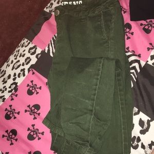Dark green jeans